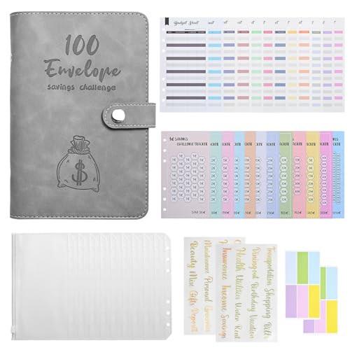 A6 Budgetplanner Grijs – 100 Enveloppen Spaarchallenge A6 Budgetplanner Grijs – 100 Enveloppen Spaarchallenge