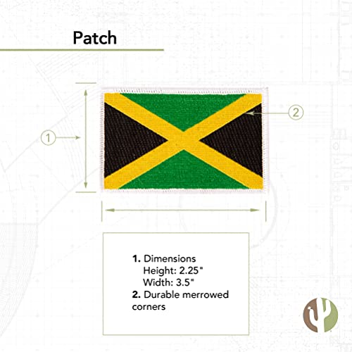 Jamaica Flag Patch Bulk 3.5 Inch X 2.25 Inch State Iron On Sew Embroidered Tactical Backpack Hat Bags Jamaican (3-Pack Patch) #TOP1