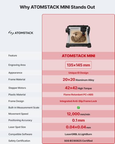 Image of ATOMSTACK Swift Laser Engraver Machine, Powerful, Black, 3.5W Laser Cutter