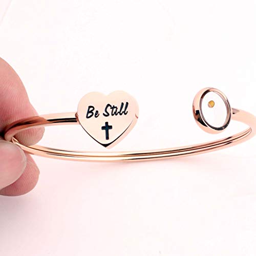Rose Gold Inspirational Faith Bracelet Jewelry Mustard Seed Flexible Bracelets4