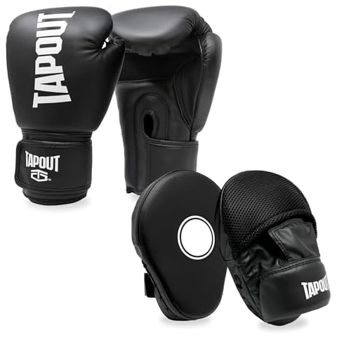 TAPOUT Boxing Kit with 10 oz Gloves and Matching Blocking Focus Pads Cover