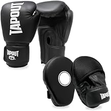 TAPOUT Boxing Kit with 10 oz Gloves and Matching Blocking Focus Pads
