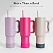Lpaacat Silicone Boot for Simple Modern 40 oz Trek/Trek Pivot Tumbler with Handle, Anti-Slip Bottom Bumper Silicone Sleeve fit Simple Modern 24/30oz Tumbler (Rose Red)