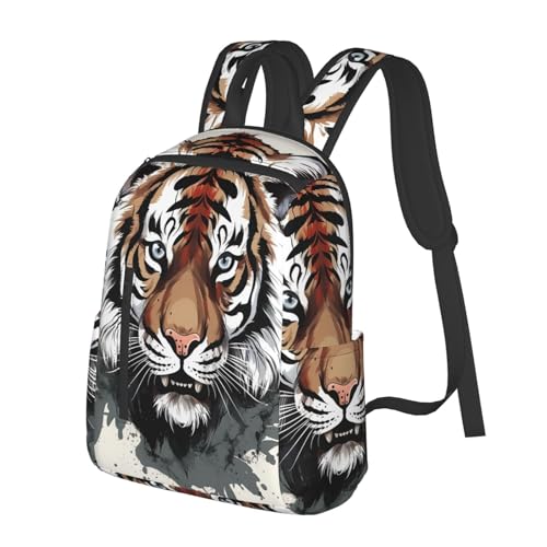Casual Backpack for Women Men Black and White Doodle Tiger Lightweight Daypack Large Capacity Nurse Bag2