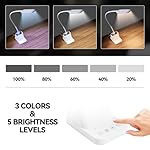AXX White LED Desk Lamp with USB Charging Port, Flexible Gooseneck Table Light for Kids, 650LM, Phone Mount, Pen Holder, Timer Settings, Study Essentials for College Dorm Room Home Office Bedroom - Image 3