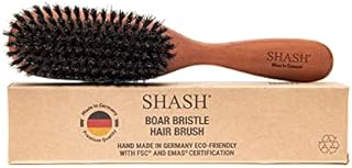 Made in Germany - SHASH The Classic 100% Boar Bristle Hair Brush, Suitable For Thin To Normal Hair - Naturally Conditions Hair, Improves Texture, Exfoliates, Soothes and Stimulates the Scalp