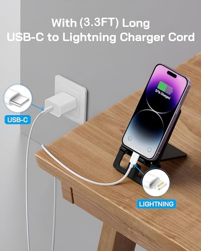 Image of USB C to Lightning Cable 2Pack 3FT Type C Charger Fast Charging Cord Compatible for Apple iPhone 14 /14 Pro /14Pro Max /13 /13 Pro /12 /12 Pro /11 /11 Pro /XR /XS /X /8 /8 Plus /7 /7 Plus Power Delivery Cord, White