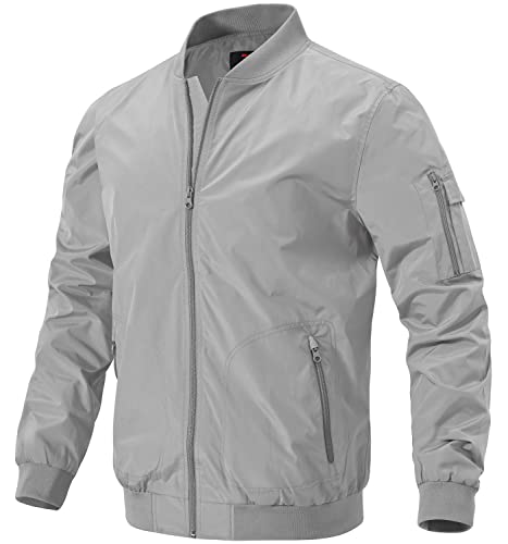 Image of Gopune Men's Windproof Bomber Jacket Lightweight Windbreaker Outdoor Golf Fashion Coat