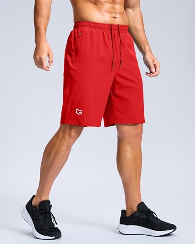 Image of G Gradual Men's Athletic Running Shorts with Zipper Pockets Quick Dry 7 inch / 5 inch / 9 inch Workout Gym Shorts for Basketball Hiking