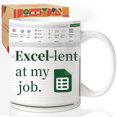 Funny Accountant Mug -Novelty Spreadsheet Design Ceramic Coffee Cup for CPA & Finance Professionals - Unique Christmas Gift for Coworkers, Accounting Boss | 11 oz -78