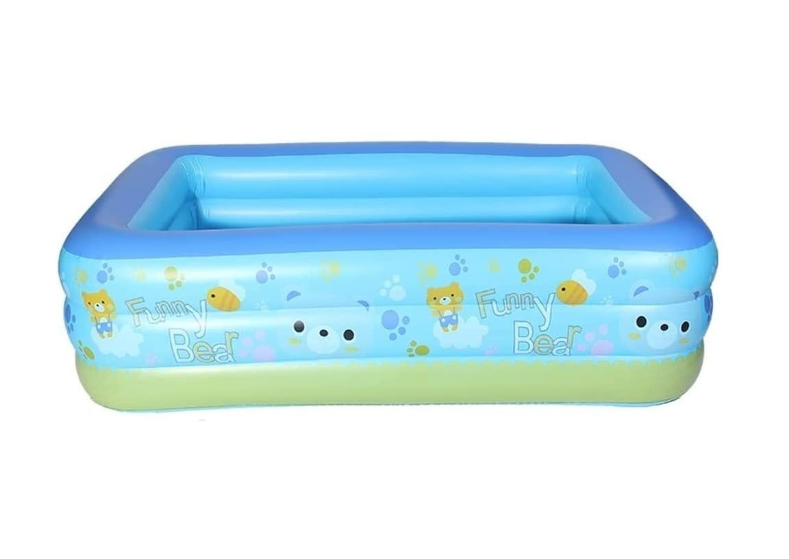 Totiki Blue Paddling Pool 3 Ring Inflatable Paddling Pool 70.8 X 55.1 23.6 Inch Above Ground Swimming Family Lounge Garden