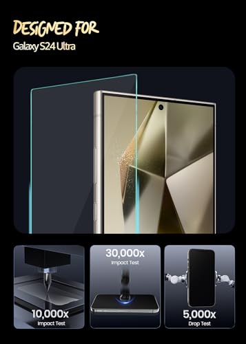 Image of Lensarmor Samsung S24 Ultra Privacy Tempered Glass Borderless - Ultrasonic Fingerprint Compatible Screen Protector for Galaxy S24 Ultra 5G - Military Grade Privacy Screen Guard, 6.9 inch