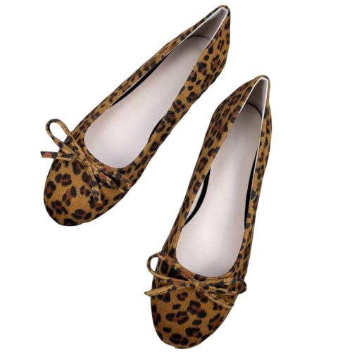 Image of TN TANGNEST Women's Velvet Flats Round Toe Ballet Shoes | Elegant Bowknot Flats Comfortable Casual Slip On Flats for Work