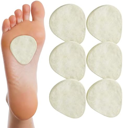 MARS WELLNESS Metatarsal Felt Foot Pad - 1/4" Thick - 6 Pairs (12 Pieces)