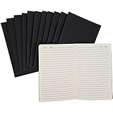 12 Pack Kraft Paper Notebook, Blank Lined Journal Black Cover (5.5x8 in, A5)