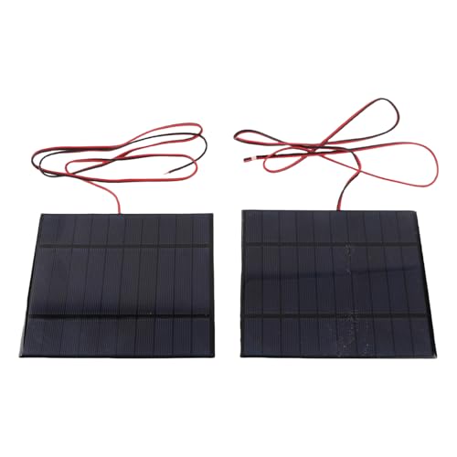 2 Stück 5 V 500 MA Polykristallines Silizium-Solarpanel, Schneesicher und Winddicht, Geeignet für Heimwerker, für Solarprojekte