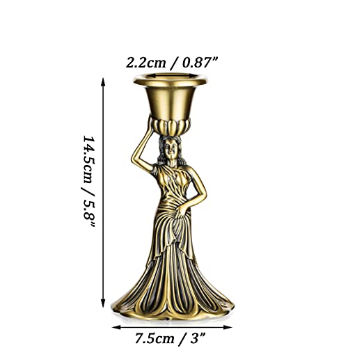 Candlestick Holders For Taper Egyptian Statue - Vintage Oriental Figurine Taper Candle Holder Bronze For Home Shelf Dinning Table Display Holiday Decorations #TOP5