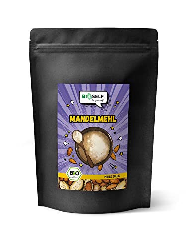 Bioself BIO Mandelmehl, teilentölt & ohne Zucker, low-carb & keto geeignet (0.5 kg) Cover