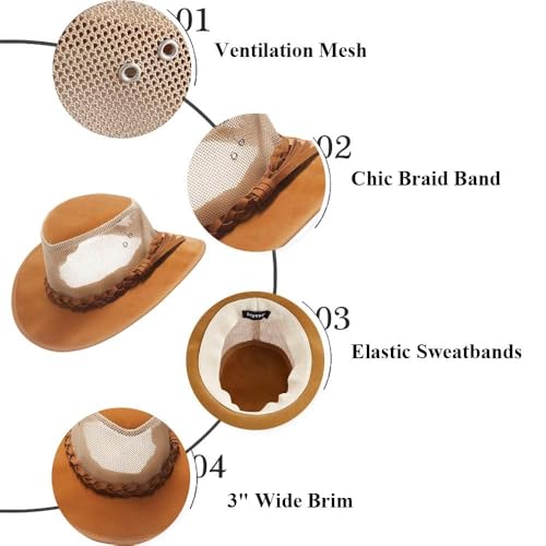 Image of Mesh Sun Hat for Men Golf Soaker Hats Summer Beach Safari Wide Brim Fishing Cap Outdoor