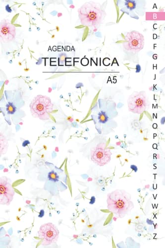 Agenda Telefónica Abecedario: Libreta de direcciones y contactos telefónicos ordenación de la A-Z | 312 registros | Agenda de teléfonos vintage | Listín telefónico A5 letra grande