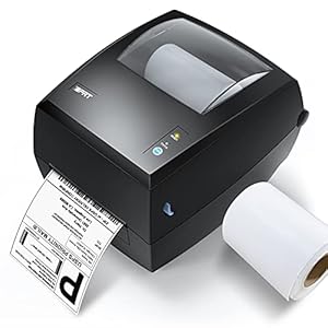 iDPRT Thermal Label Printer Label Maker for Small Business and Shipping Packages, Built-in Holder Label Printer, Support 2