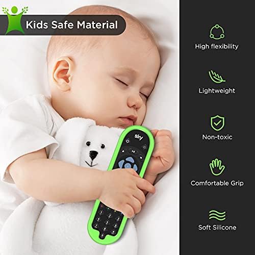 2 Pack Cover for SKY Q Bluetooth Remote Control EC201 EC202 2020,Protective Silicone Case SKY Q New Remote Controller Sleeve Skin Holder Battery Back Protector Replacement-Glow Blue,Glow Green