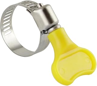 Abrazaderas de manguera de acero inoxidable, 10 piezas, mango ajustable, tipo amarillo, abrazaderas de manguera con mango, abrazaderas de tubo de acero inoxidable 304 (18-32 mm)(21 44 mm)