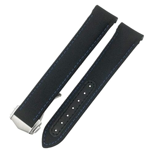 Bracelet de montre cuir nylon 20mm anti-usure à boucle pliante pour Omega Seamaster Aqua Terra