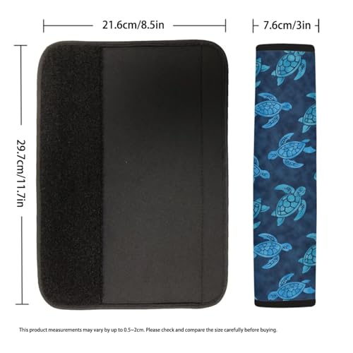 Image of AFPANQZ Blue Sea Turtle Auto Seat Belt Cover Pads for Men Women 2 Piece Safety Seatbelt Pad Cushion Universal Fit for Truck Van Sedans SUVs Bohemian Red Shoulder Strap Pads