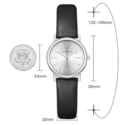 Image of HOLSTOUR Watches for Women Crystal Accented Fashion Watch with Leather Band Gifts for Women