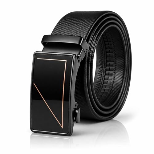 Image of Men's Auto Lock Belt with elegant design | Premium Vegan Leather | Adjustable Ratchet Belt | No Hole Design | Perfect Fit Waist 28-42 Inches for Office