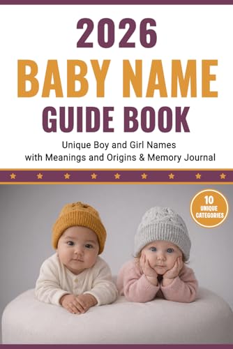 2026 Baby Name Guide Book: Thousands of Unique Boy and Girl Names with Meanings and Origins Across 10 Categories: A Guided Keepsake and Memory Journal