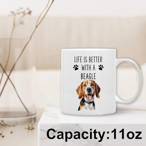 Mug de cerámica QASHWEY para amantes de Beagle 11oz miniatura 2