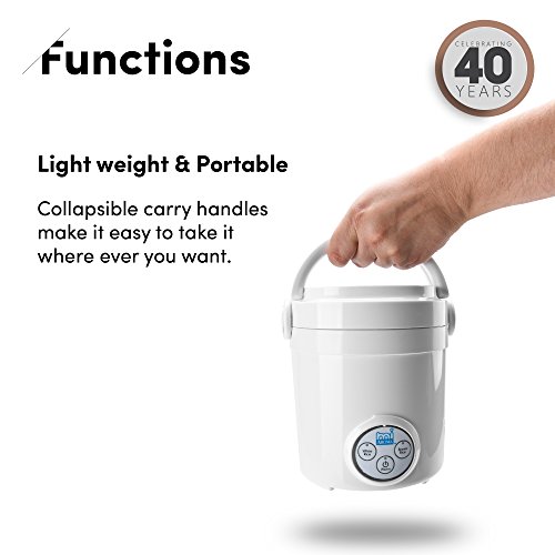 Aroma Housewares (Mrc-903D) Mi 3-Cup (Cooked) (1.5-Cup Uncooked) Digital Cool Touch Mini Rice Cooker,White #TOP3