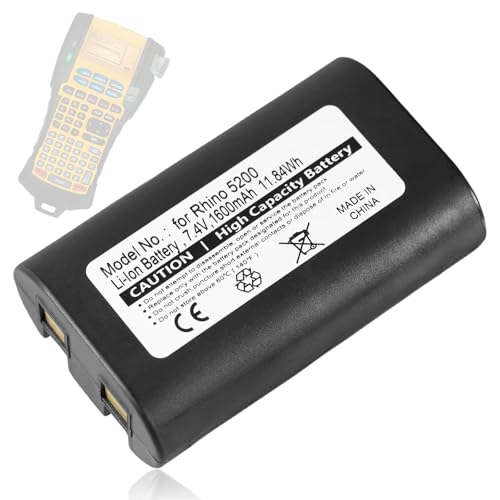 WRUMI for Dymo Rhino 4200 Battery Replacement: for Dymo Rhino 5200 Battery Pack - Rechargeable LabelManager 360D LM420P 1759398 S0895840 W002856 Label Printer Lithium ion li-ion 1600mAh