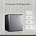 Willz WLR17S5 Compact Refrigerator, 1.7 Cu.Ft Single Door Fridge, Adjustable Mechanical Thermostat with Chiller, 1 Coated Wire Slide-Out Shelf, 1 Power Cord, Stainless Steel Look