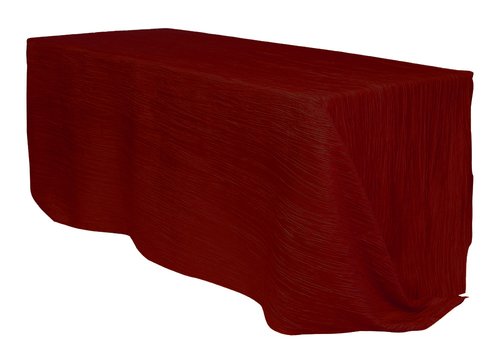YOUR CHAIR COVERSYCC - 230cm x 340cm Rectangular Crinkle Taffeta Tablecloth Burgundy