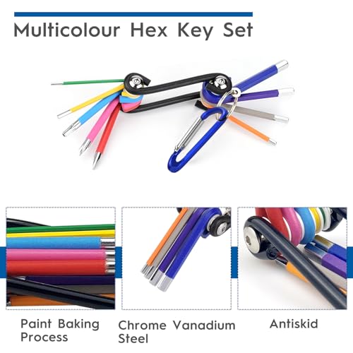 Irenwarl Professional Folding Hexagonal Wrench Set 9 Pieces - Pocket Set for Repair and Assembly, Multicolor - Image 4