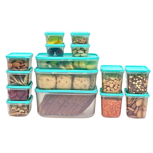 Image of Happy Cove Kitchen 15 Piece Container Set - Durable Containers for Kitchen Storage Set, BPA-Free, Stackable, Clear Organizers for Pantry, Fridge, and More | Microwave Safe | Dishwasher Safe