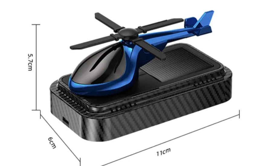 Image of YOURKARTS.COM Solar Helicopter Shape Car Perfume (Ocean) - Dashboard Fragrance Diffuser with Spinning Propeller and Oceanic Essential Oil Blend - car accessories 2025