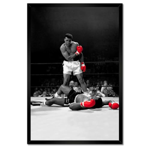 Poster dans un cadre blanc légende de la boxe 40x60cm pour décoration murale H4667Z