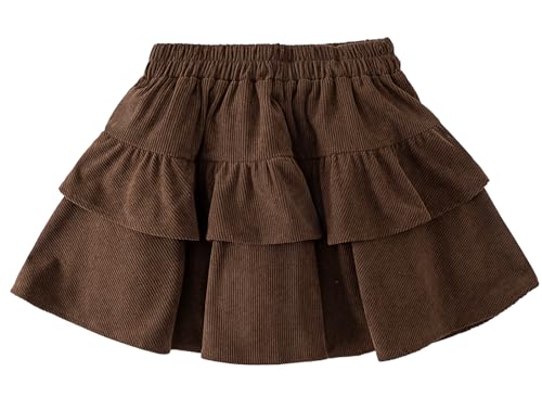 Minifalda plisada de pana para niñas ropa cómoda de volantes para ir al colegio y días de parque