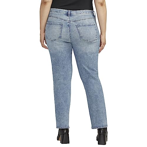 JAG Jeans Women's Plus Size Cassie Mid Rise Slim Straight Leg Jeans, Beacon Blue, 22 Plus3