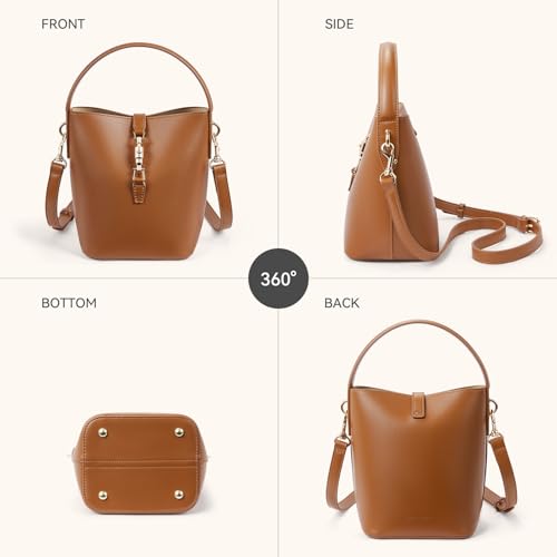 BOSTANTEN Small Bucket Bag for Women Crossbody Bags Trendy Vegan Leather Shoulder Purses Designer Ladies Handbags by BOSTANTEN - Used condition - Image 6