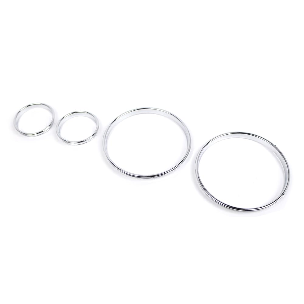 Riloer Lot de 4 anneaux chromés pour compteur de vitesse, compatible avec BMW E39 Série 5 1995-2004 E38 Série 7 1994-2001 E53 X5 1999-2006