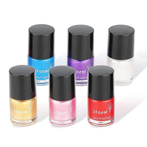 de uñas para mascotas: pintura a base de agua, capa de brillo rápido, aplicador de cerdas, textura resistente a las astillas | Color seguro, vibrante y duradero para salones de belleza, di