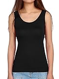 Hestya Women Tank Top Built-in Bra Camisole Padded Cami Top Bra Top Cami for Women Lady Girls, Multicolors, S - XXL (XXXL Size, Black)