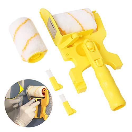 Paint Edger Roller Brush, Multifunctional Hand-held Clean-Cut Paint Edger Roller Brush Portable Tool Kit, Rexroth Pole Mountable with Roller and Brush for Home Room Wall Ceiling Painting by Rexroth - Used condition - US$10.52