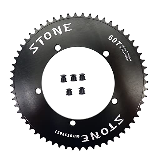 DJC Stone Track Bike Chainring Fixie 144BCD 1/2 1/8" Fixed Gear 50 51 52 53 54 56 58 60 Tooth (51T)