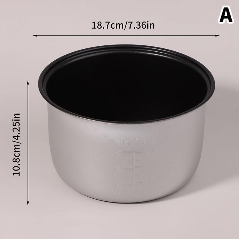 Compatible For Instant Pot Electric Pressure Cooker Metal Liner, 2L & 3L Non-Stick Inner Pot Replacement Part(A)